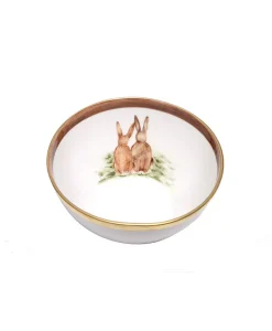 Sofina Porzellan Schalen|Schüsseln Und Schalen|Schale mit handbemaltem Ostermotiv-Osterhase blau mit Goldrand