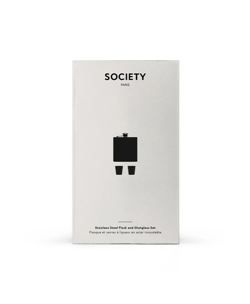 Society Paris Bar- Und Weinzubehör|Stainless Steel Flask and Shotglass Set