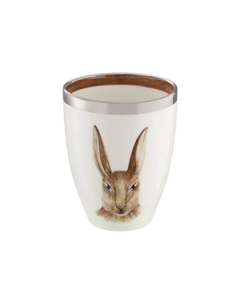Sofina Porzellan Edles Handwerk|Vasen|Vase mit handbemalten Ostermotiv Hasenkopf und Platinrand