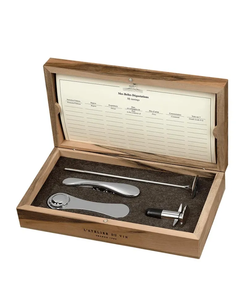 L'Atelier du Vin Bar- Und Weinzubehör|Küchenutensilien|Weinzubehörset in Holzbox “Mini Collector 2”