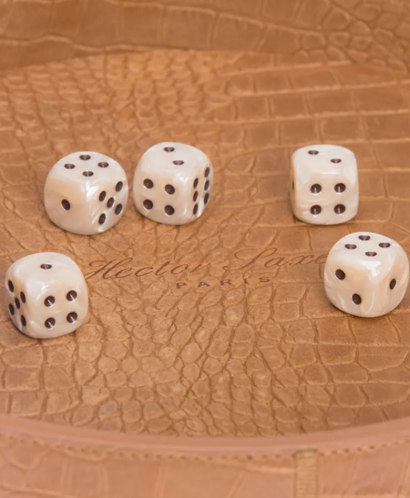 Hector Saxe Paris Edles Handwerk|Spiele|Würfeltablett Alligator aus Leder