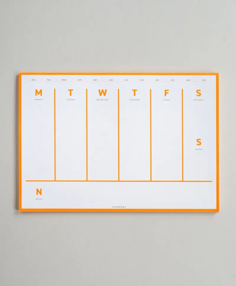 Fox & Poet Papeterie|Schreibtischzubehör|Zeitloser Wochenplaner in schlichtem Design