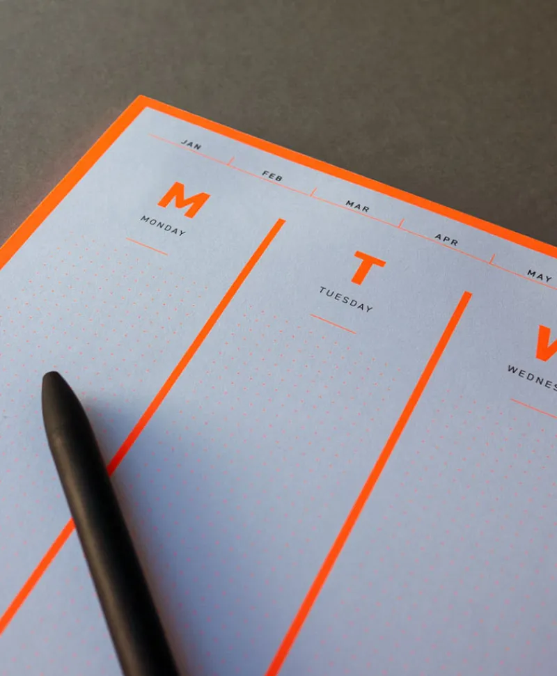 Fox & Poet Papeterie|Schreibtischzubehör|Zeitloser Wochenplaner in schlichtem Design